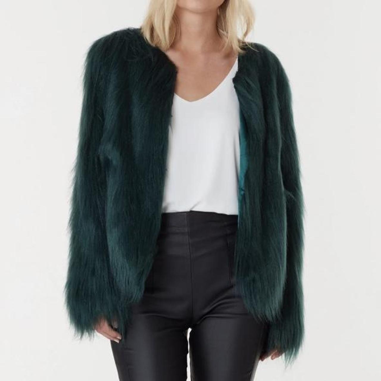 forest green fur jacket