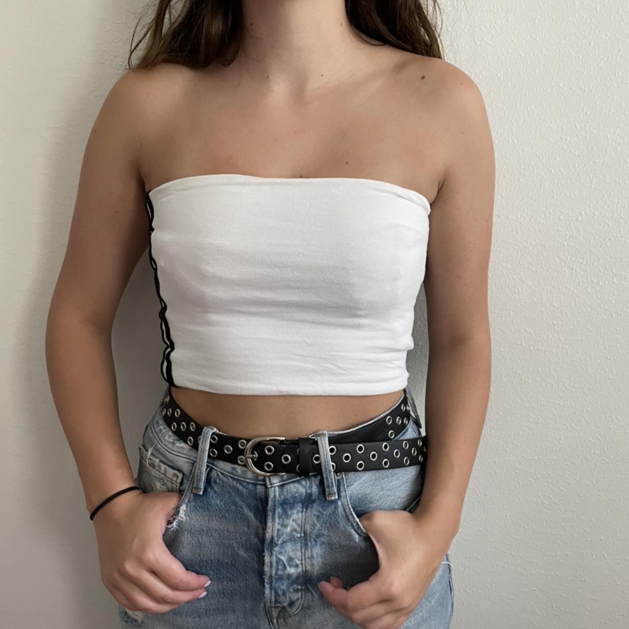 Brandy Melville Tube Top One Size tubetop white... Depop