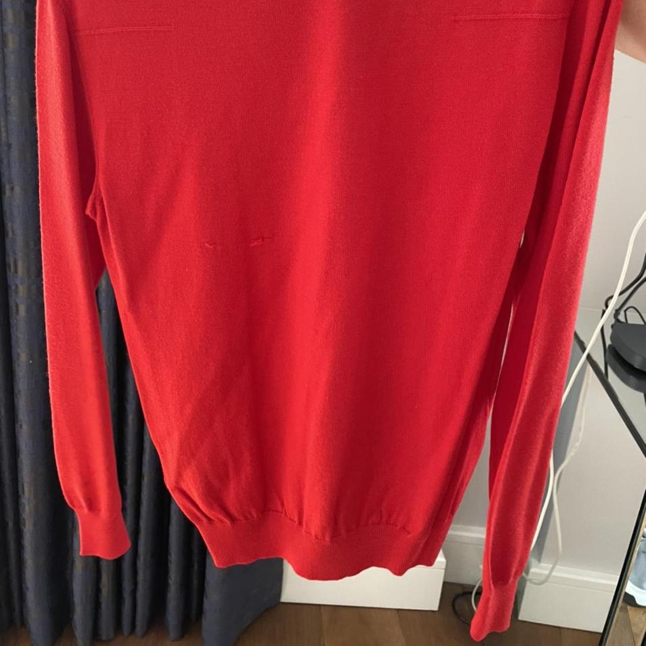 Red Dior round neck jumper with black bumble bee... - Depop