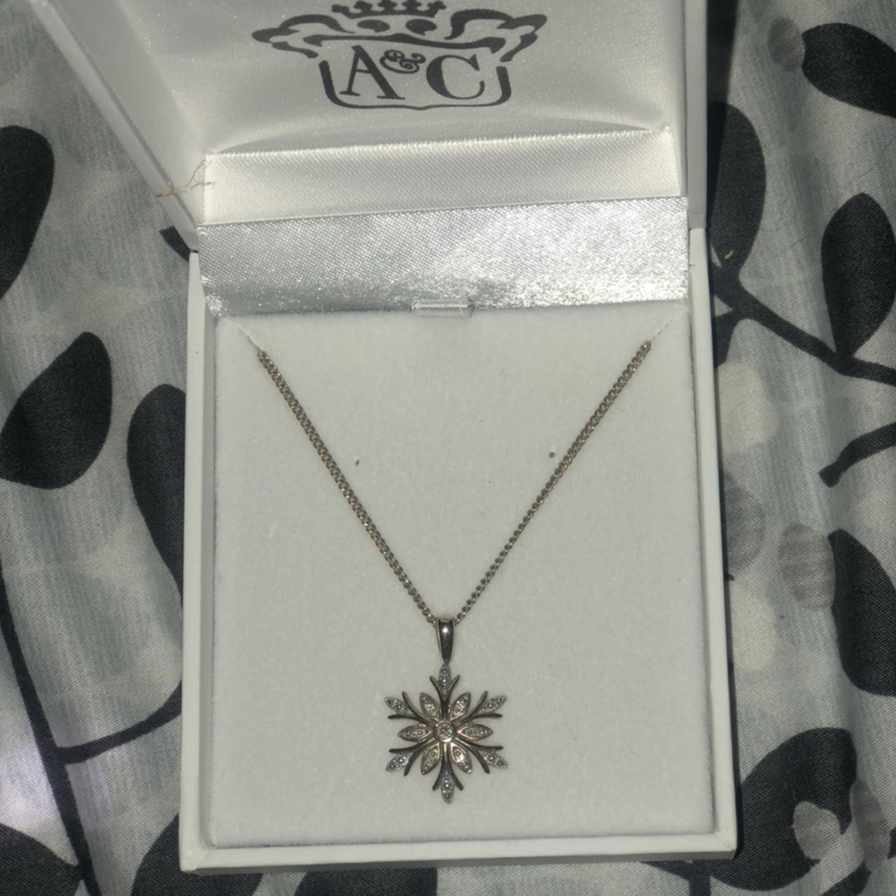 Kay Outlet Diamond Snowflake Necklace 1/8 ct tw Sterling Silver 18