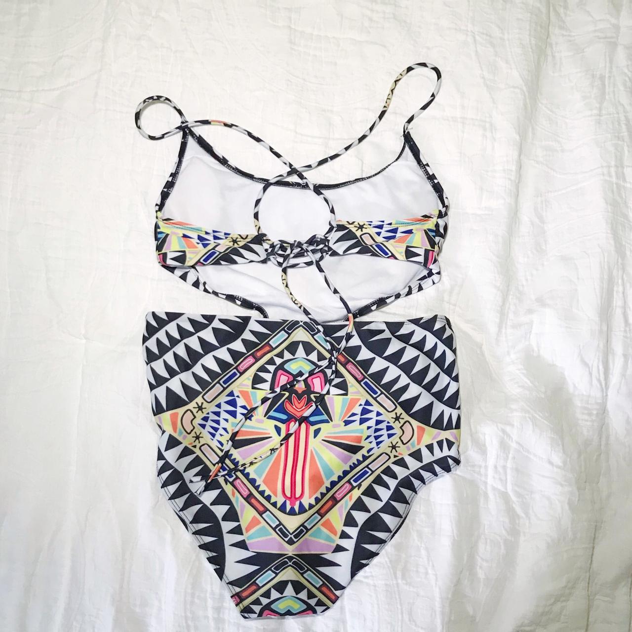 Multi Colored Pattern One Piece Bathing Suit It Has Depop