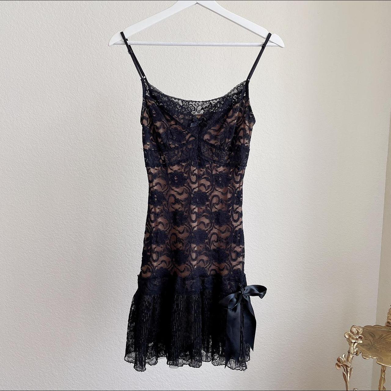 Vintage Arden B. Black Lace Babydoll Dress ♡ Has A... - Depop