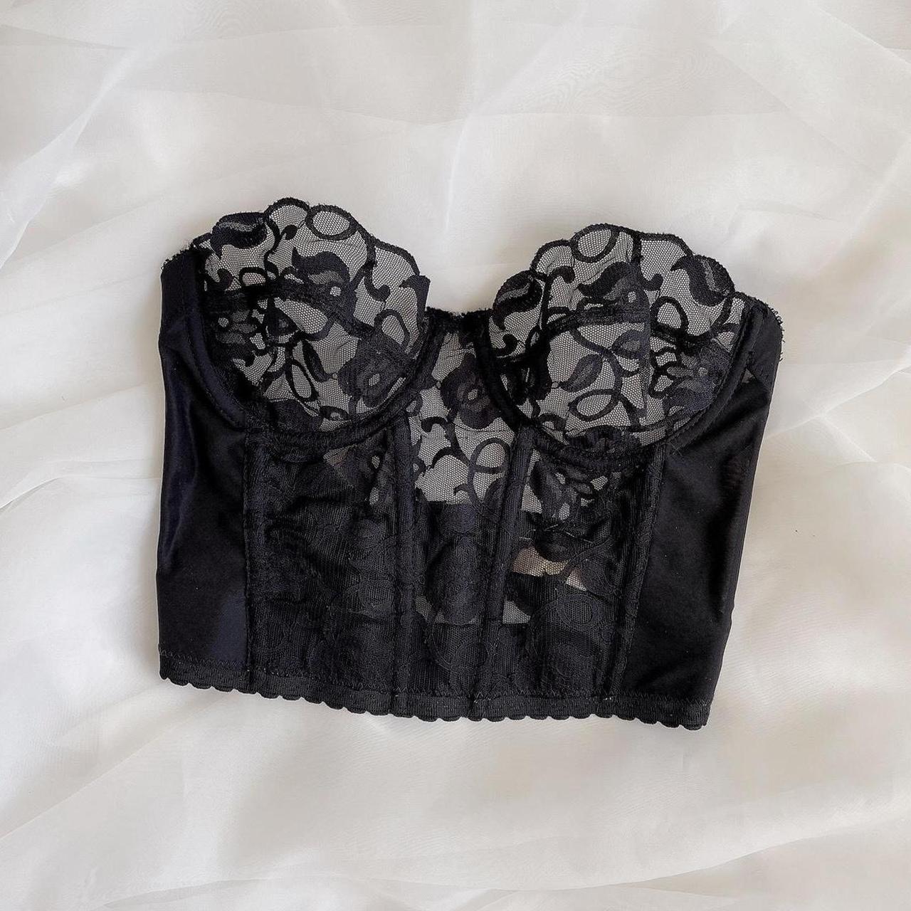 Vintage Victoria’s Secret black lace bustier ♡ The... - Depop