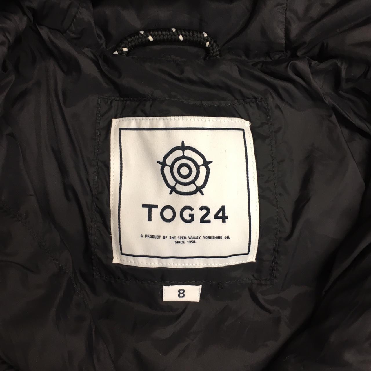 TOG24 black puffer coat with a zip front and pockets... - Depop