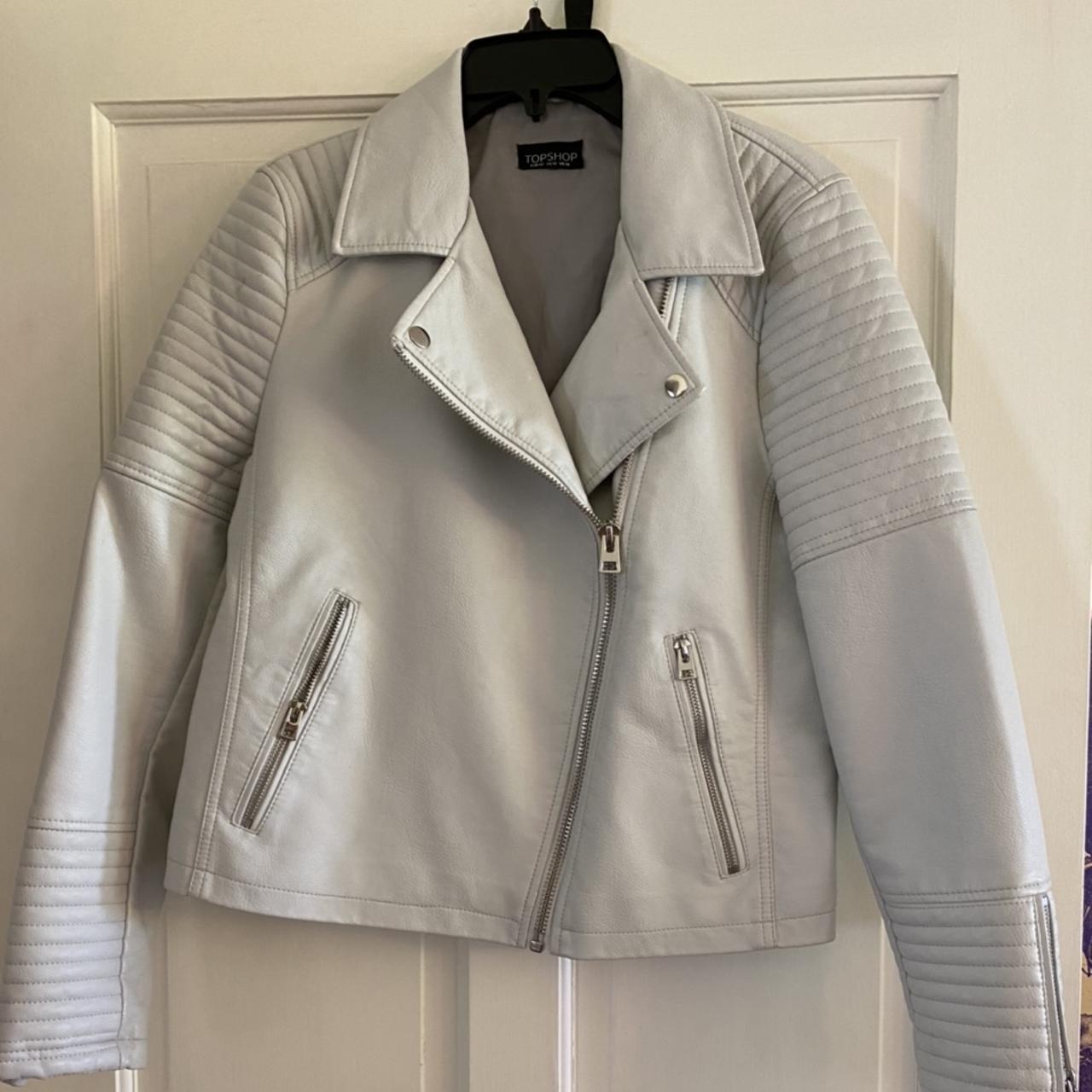 Topshop, Jackets & Coats, Nwt Topshop Maternity Off White Faux Leather  Shacket Size