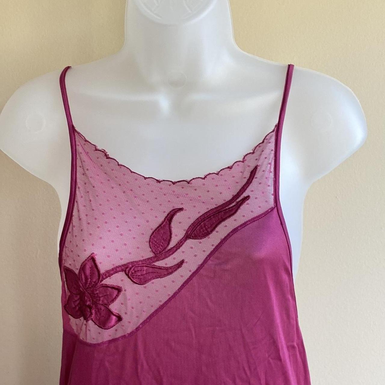 Vintage 70s Nightgown Chemise Lingerie Maroon Nylon... - Depop