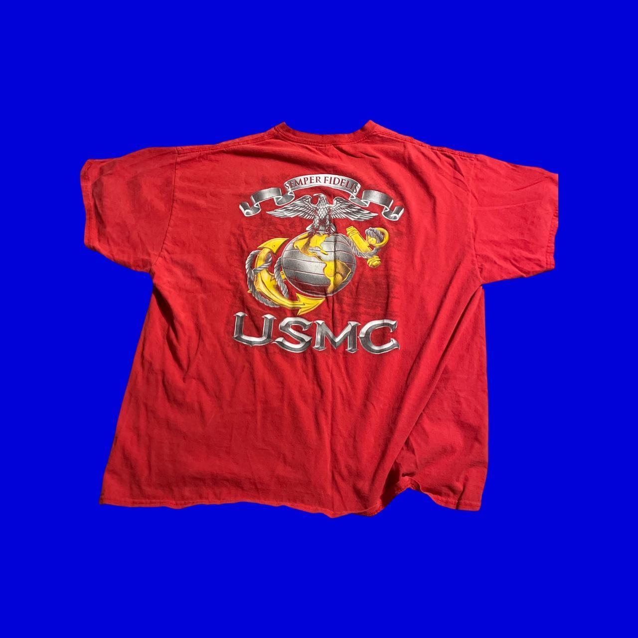 Vintage United States Marine Corps Tee TAGGED XXL... - Depop