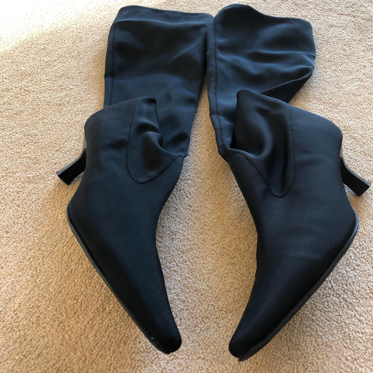 M&S Knee high stretch sock boot rubber soles