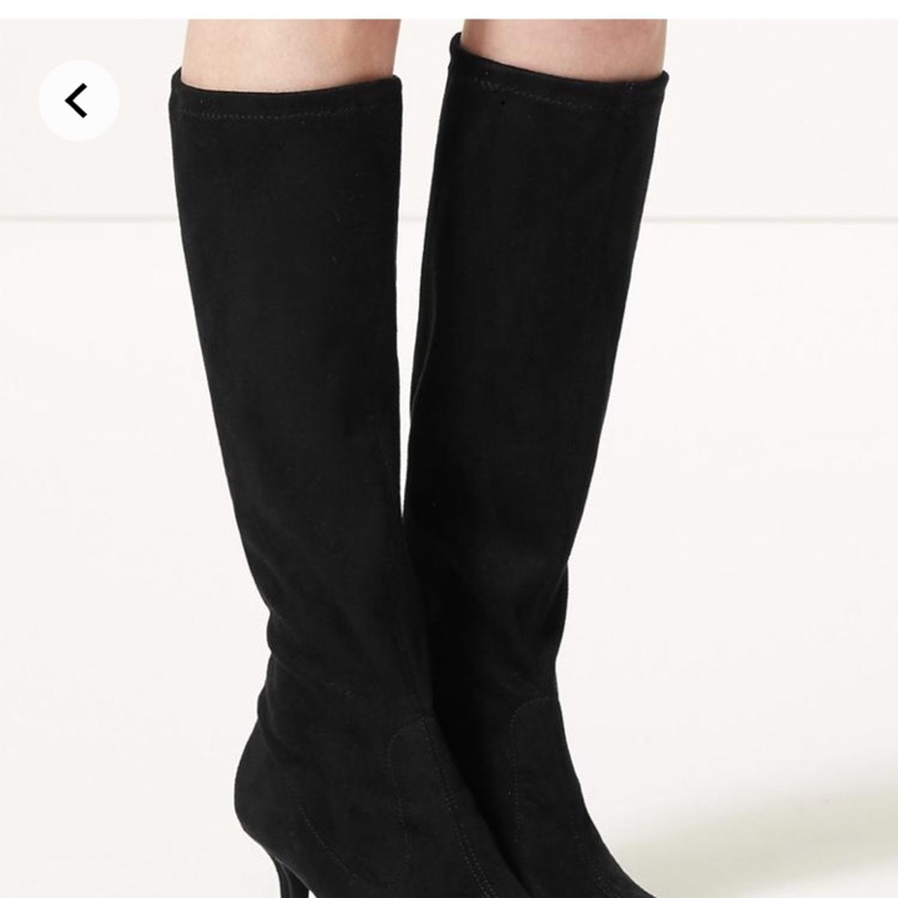 M&S Knee high stretch sock boot rubber soles