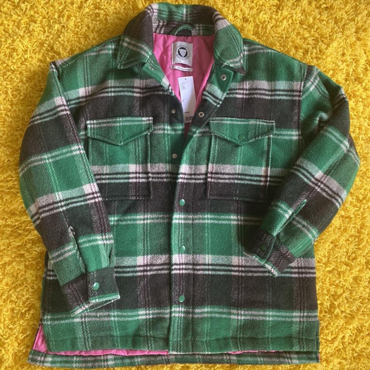 green flannel coat