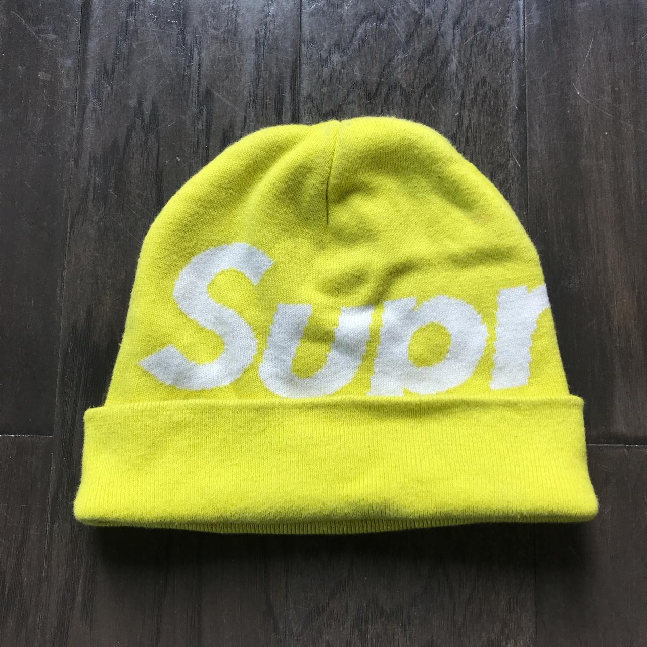 Supreme Beanie (Yellow) Size: One Size Condition:... - Depop