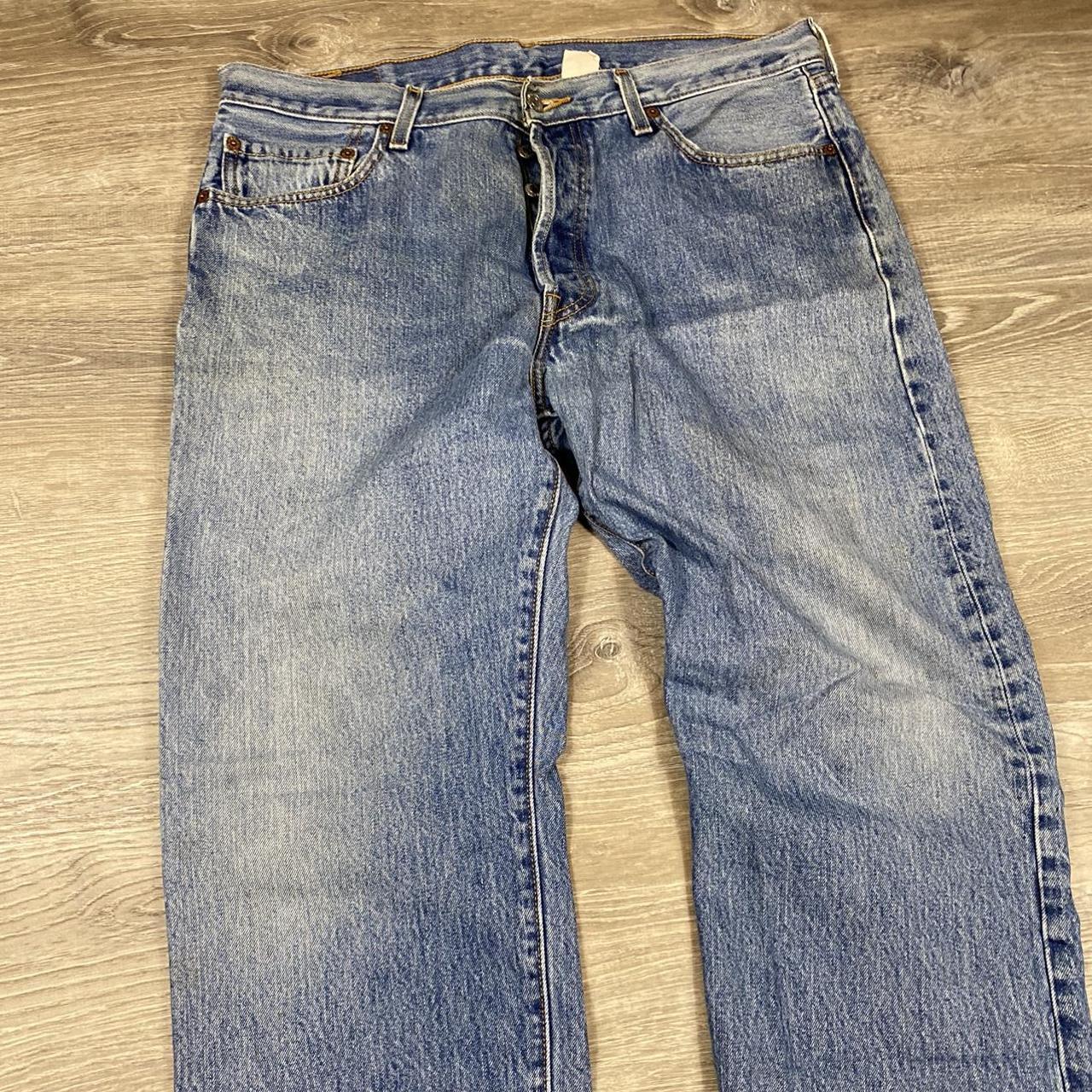 Vintage 90s Levi’s 501 Light Wash Button Fly Blue... - Depop