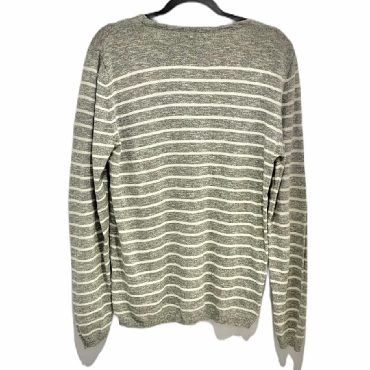 Zara Man Lightweight Stripped Sweater Grey Size... - Depop