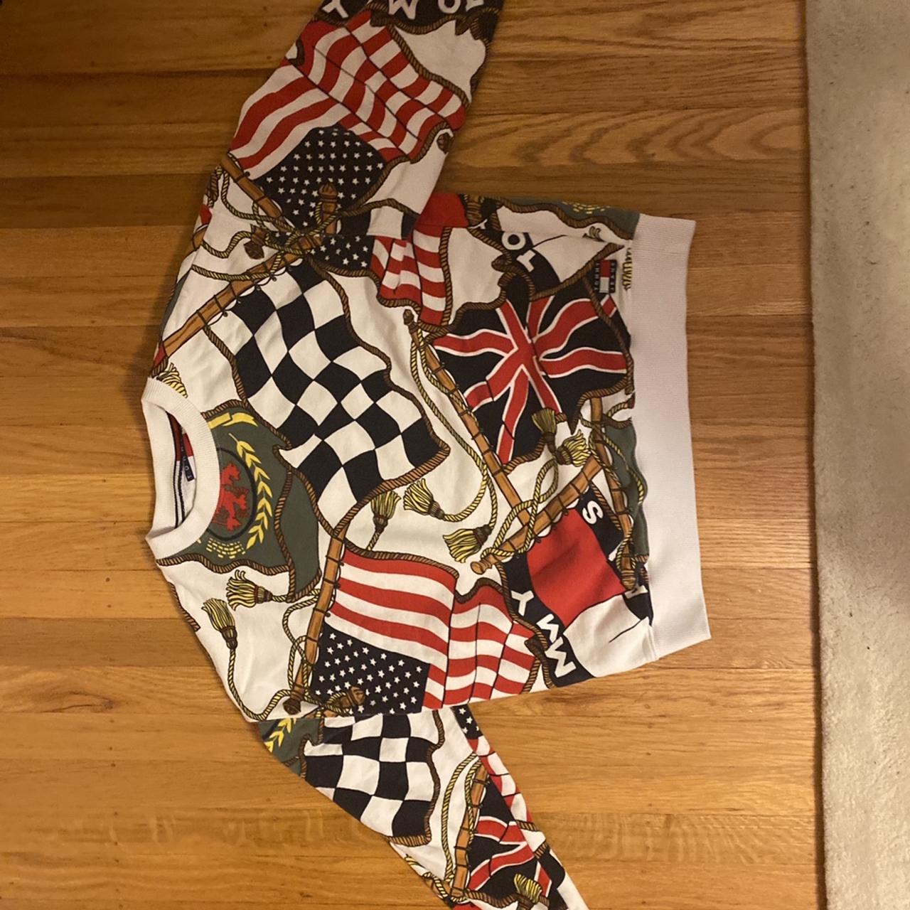 Used Tommy Jeans Capsule 90s Flag Sweatshirt Size Depop