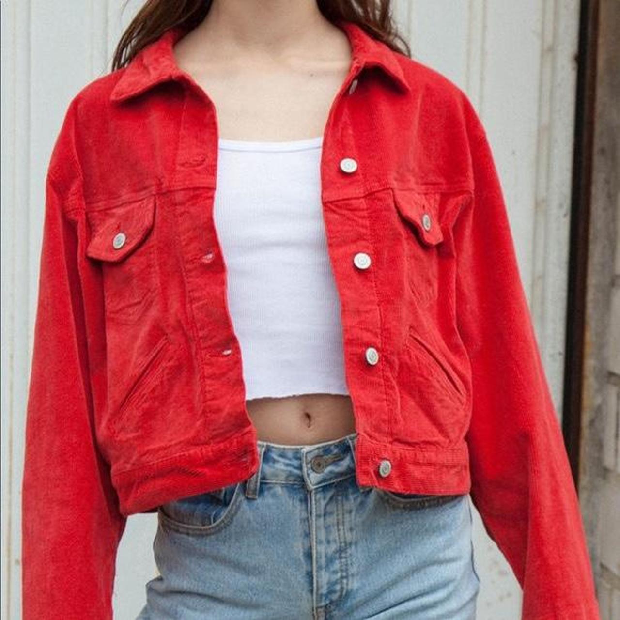 Brandy Melville Red Corduroy Jacket brandy