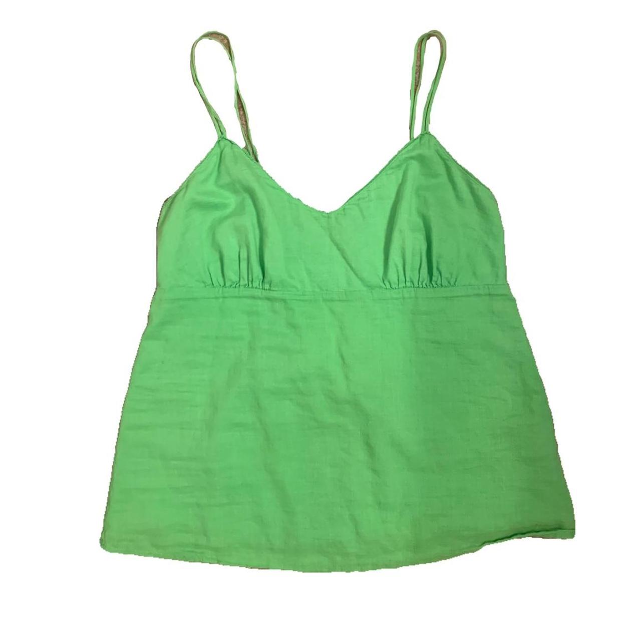 bright green spaghetti strap flowy tank top. SHES SO... - Depop