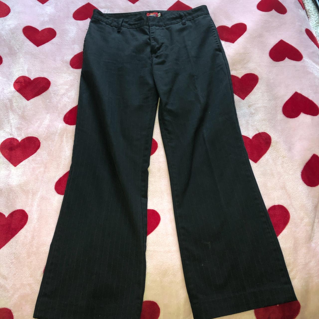 Vintage Dickies red and black pinstripe pants Size... - Depop