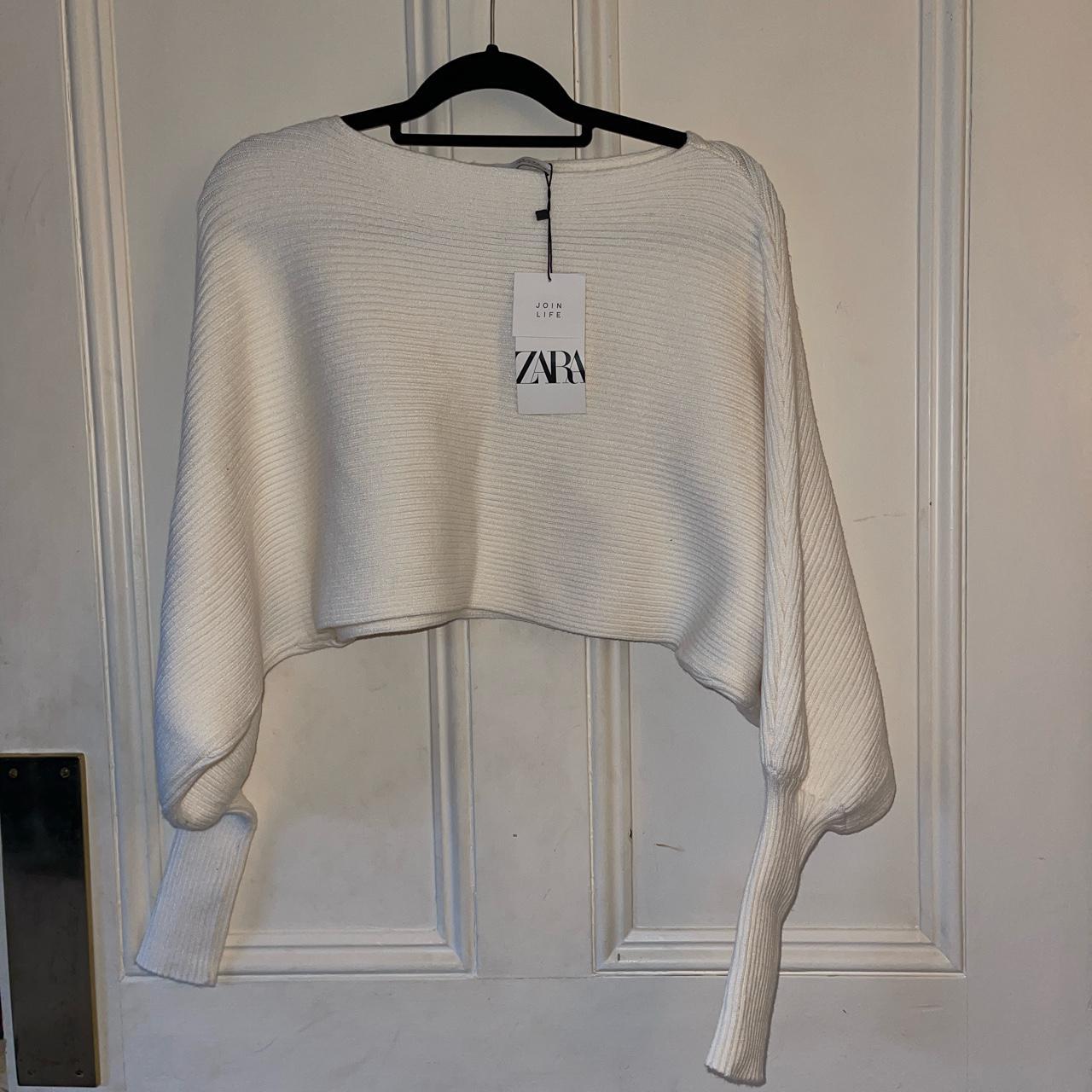 zara cream cropped jumper