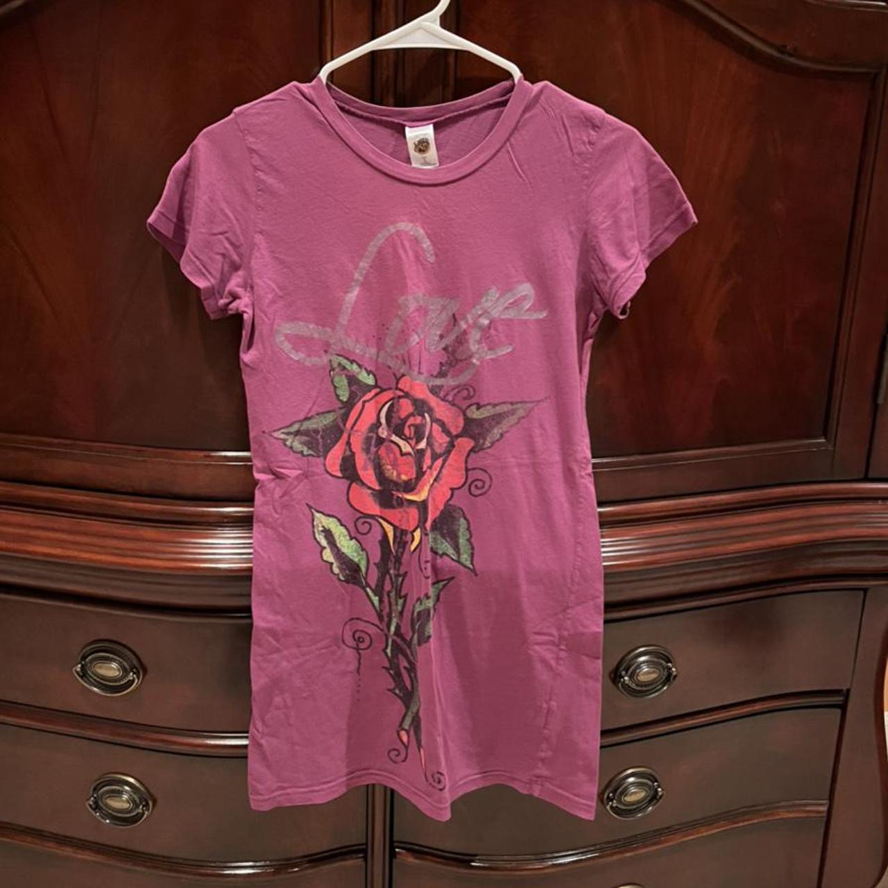 ED HARDY | 100% cotton | magenta, has rose on the... - Depop