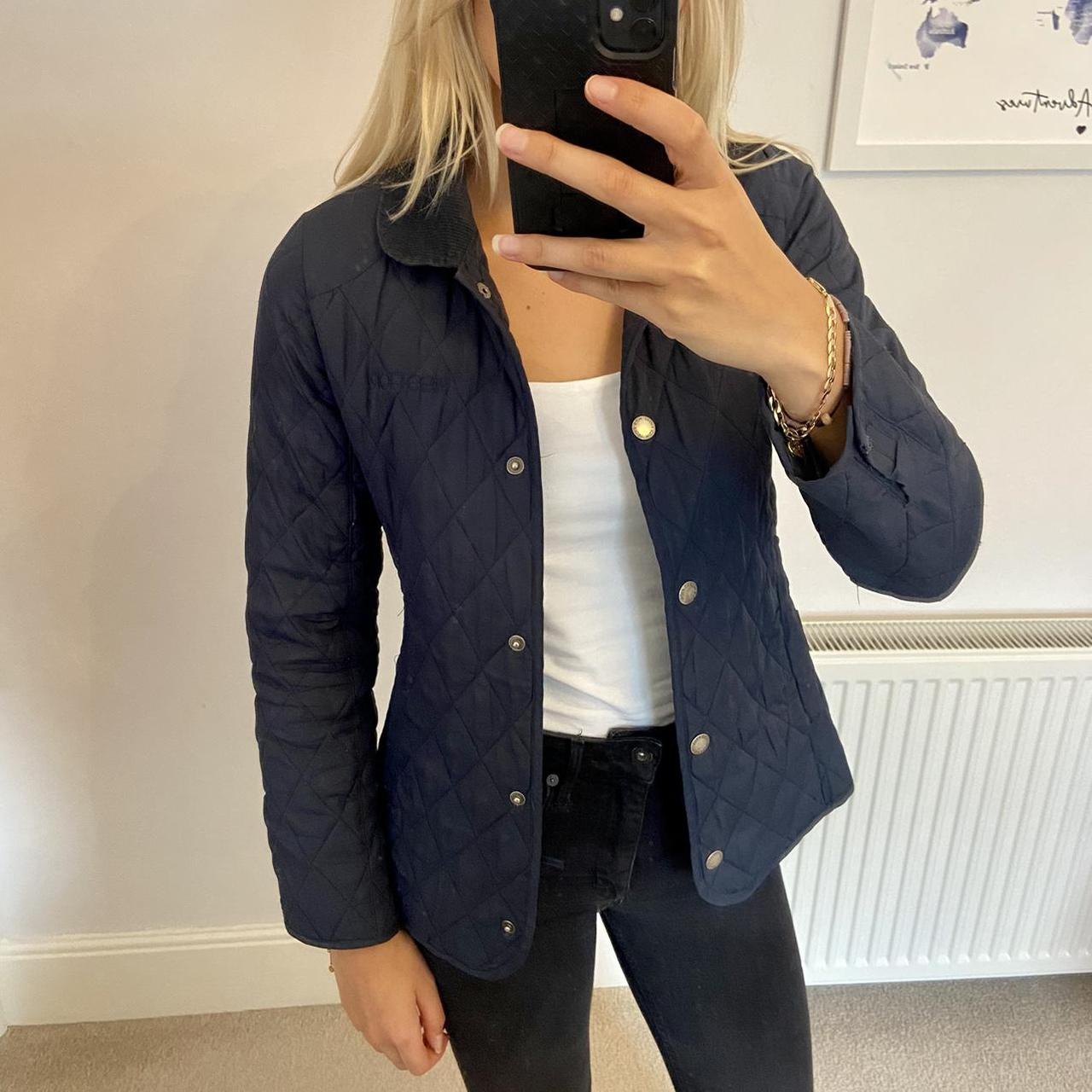 zara navy blue quilted jacket