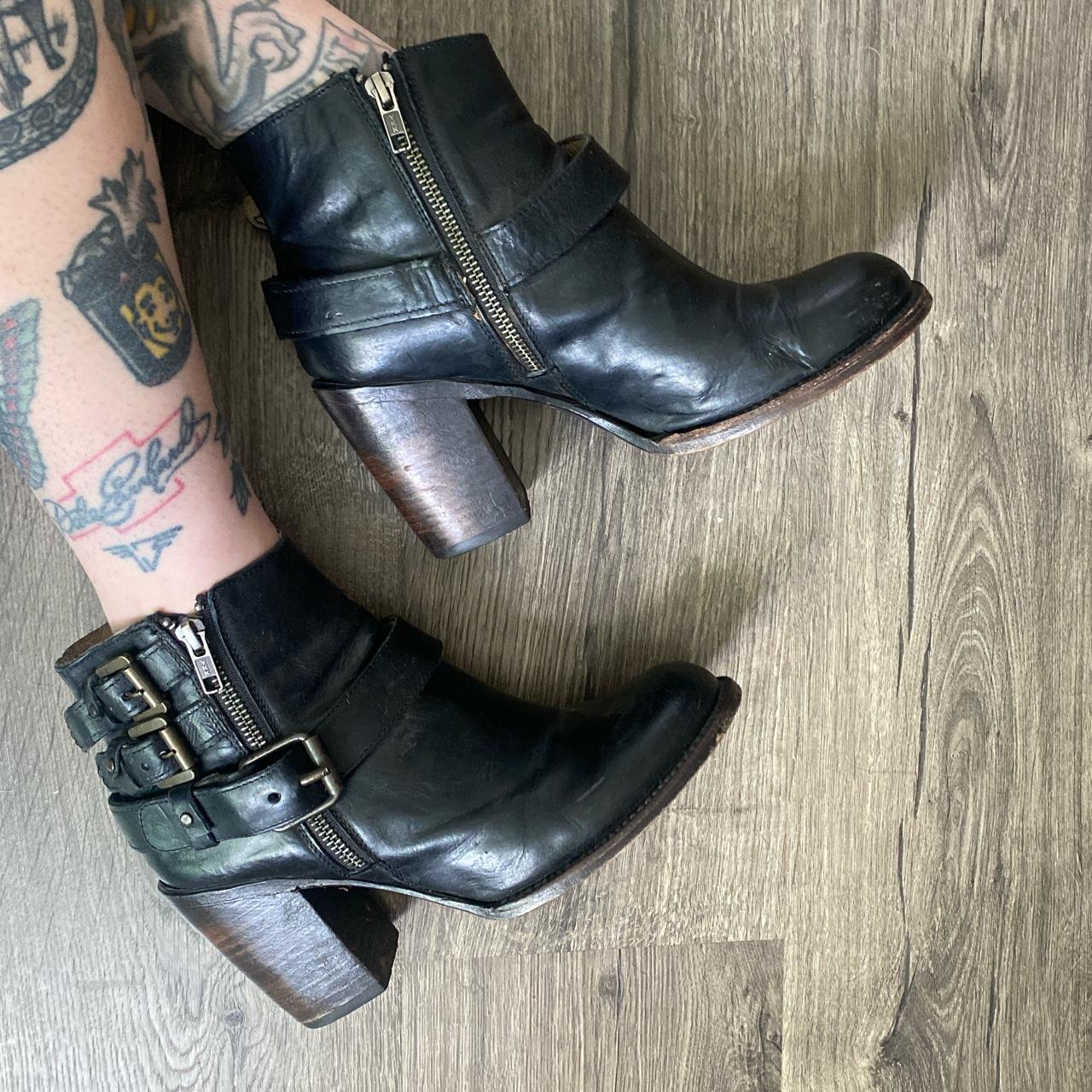 Black strappy 2024 ankle boots