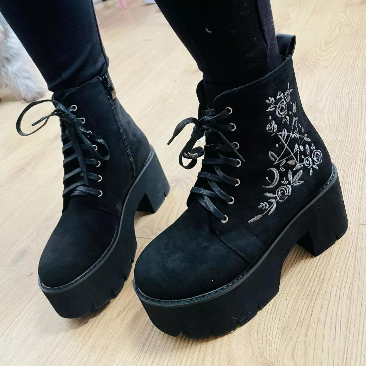 ️ Leather Womens Gothic Shoes / Lace Up... Depop