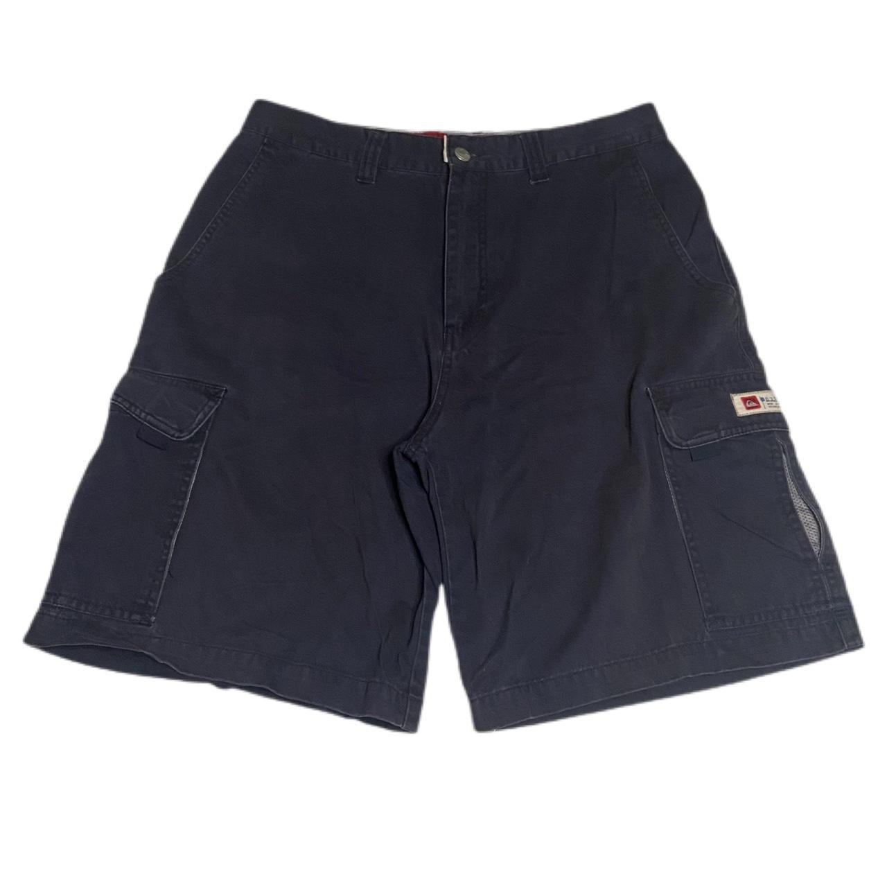 Vintage Quiksilver Cargo Shorts 💙 90s navy blue... - Depop