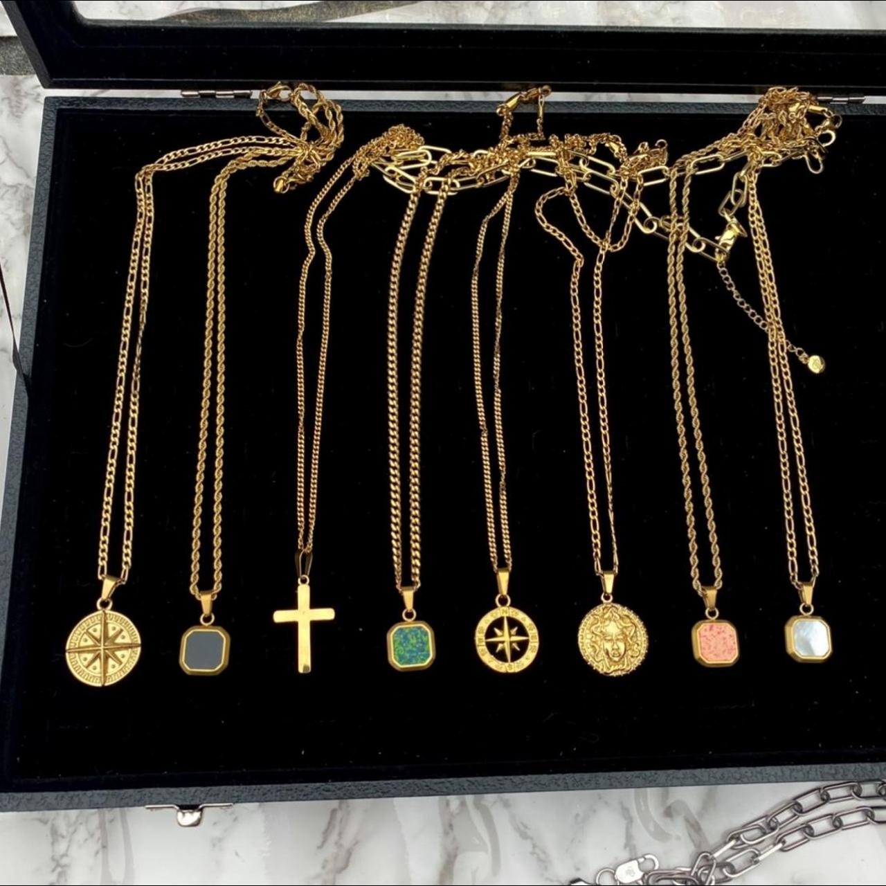 18k Gold Men’s Necklace, Mens Gold Pendant Men’s... Depop