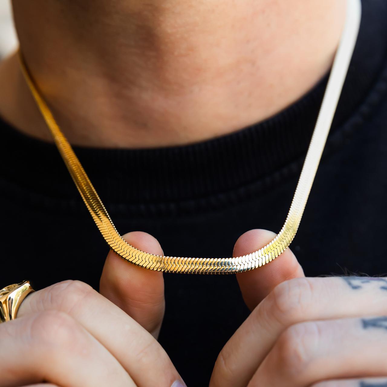 Men's 14K Solid Gold Mens Chain 14K Yellow Gold Cuban Link Mens