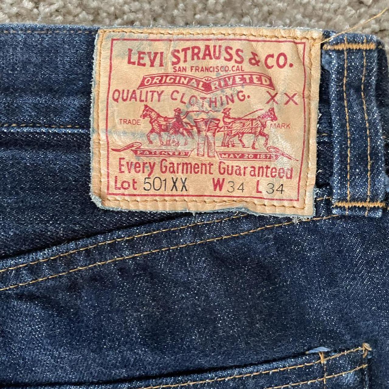 Vintage 1990s Levis 501XX - Leather Patch - RED Tab... - Depop