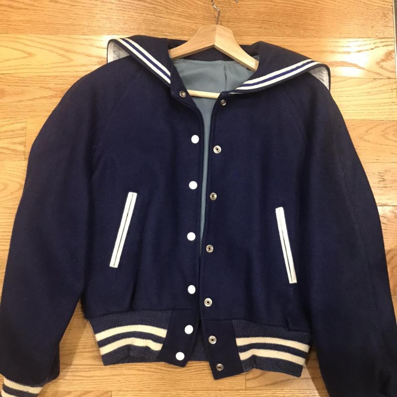 sailor collar varsity jacket