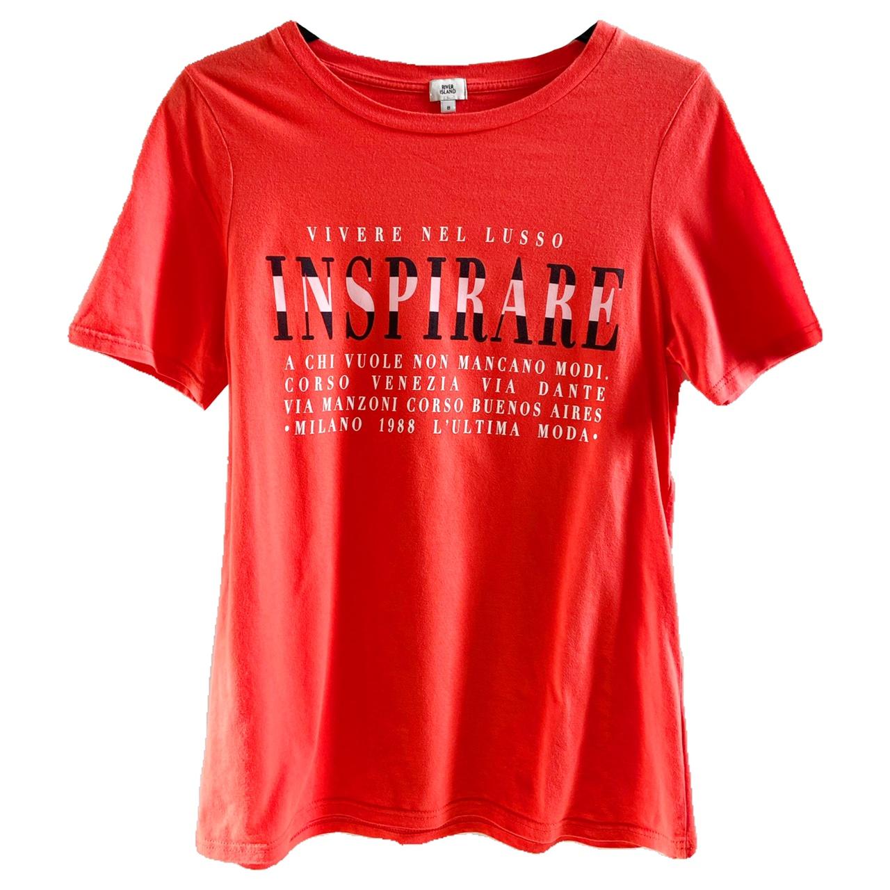 Coral/Red River Island Graphic TShirt ️ Soft,... Depop