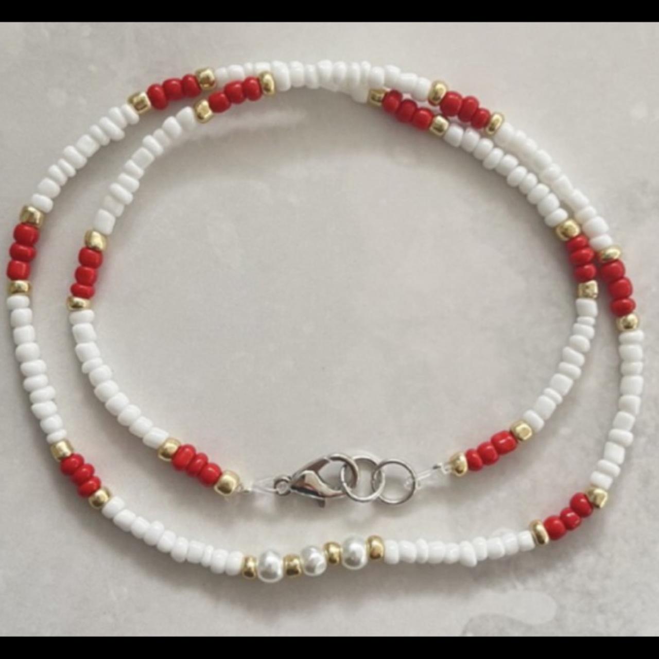 Women's Red and White Jewellery