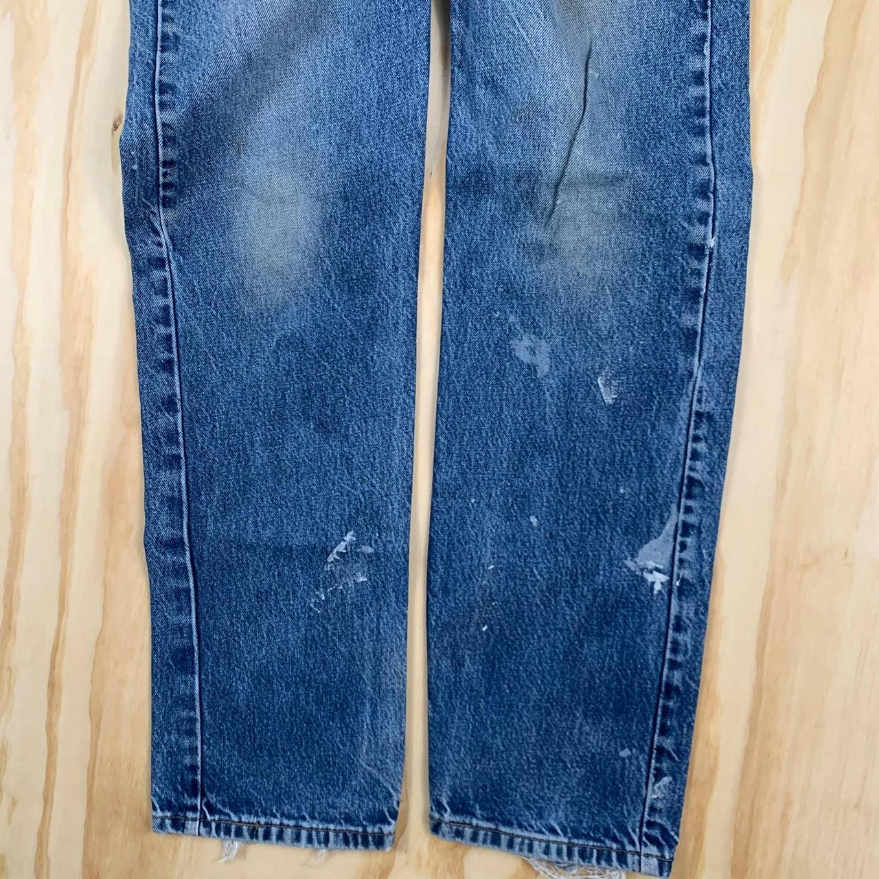 Vintage 90s distressed Levi’s denim blue jeans.... - Depop