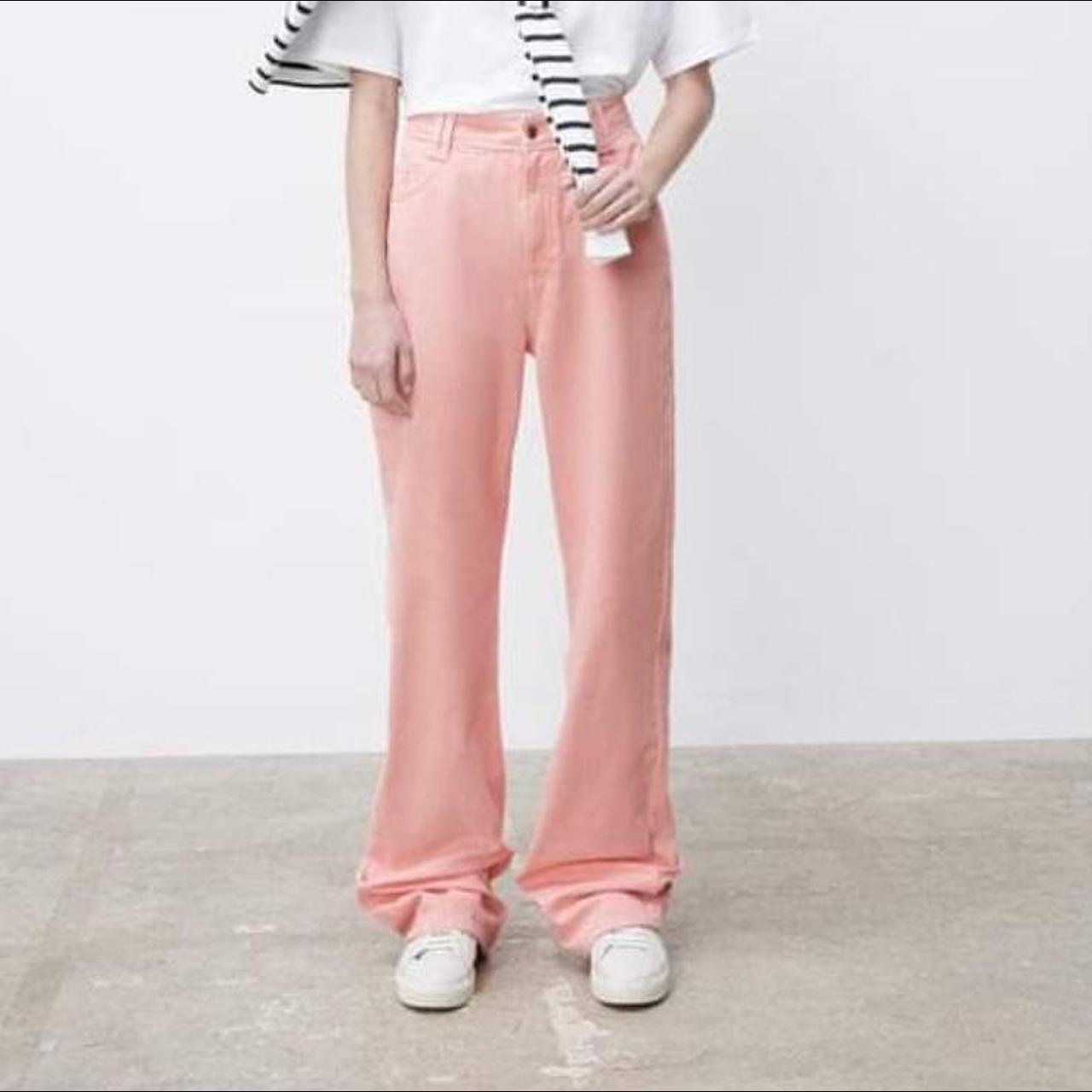 Zara Women's Pink Jeans Depop