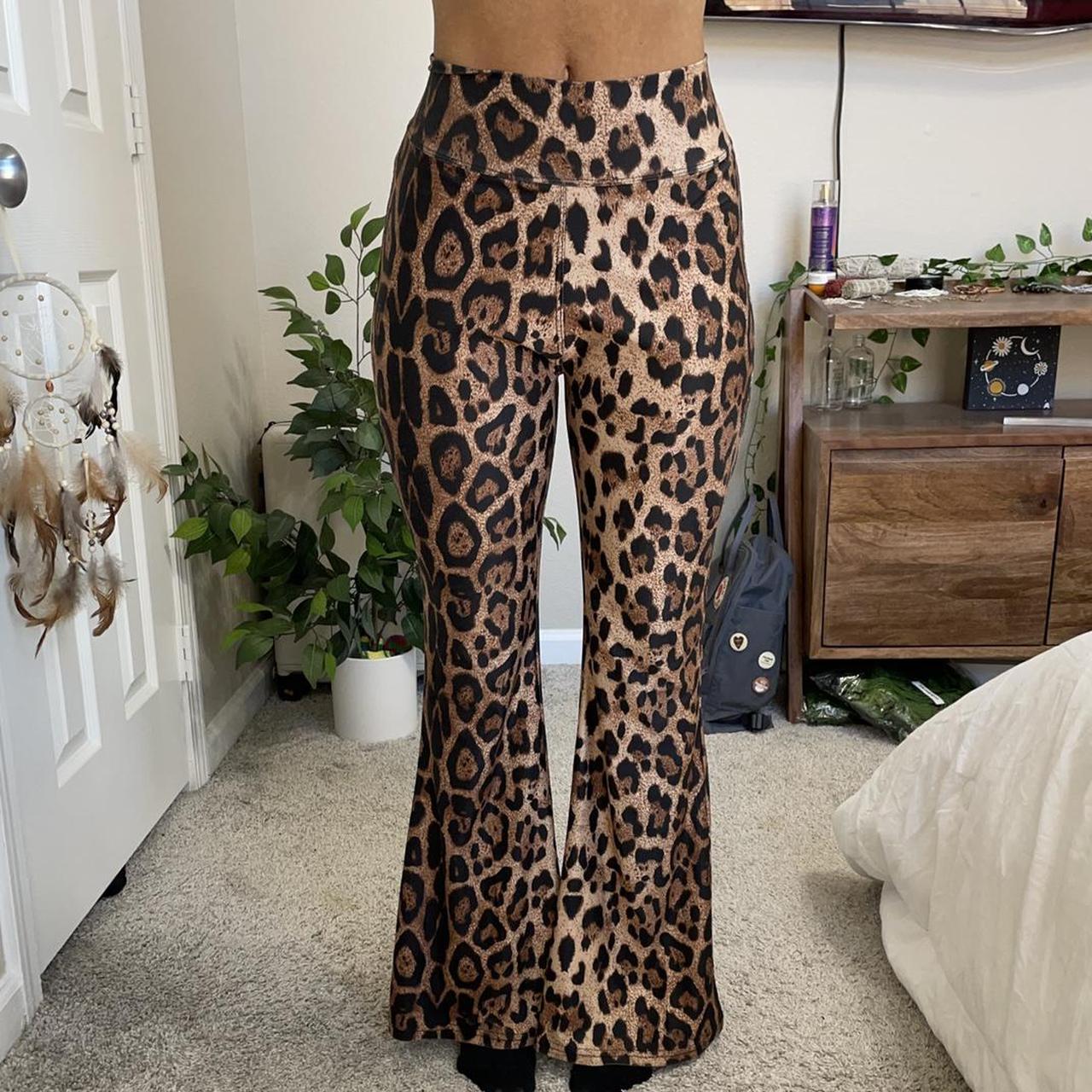 cheetah flare pants