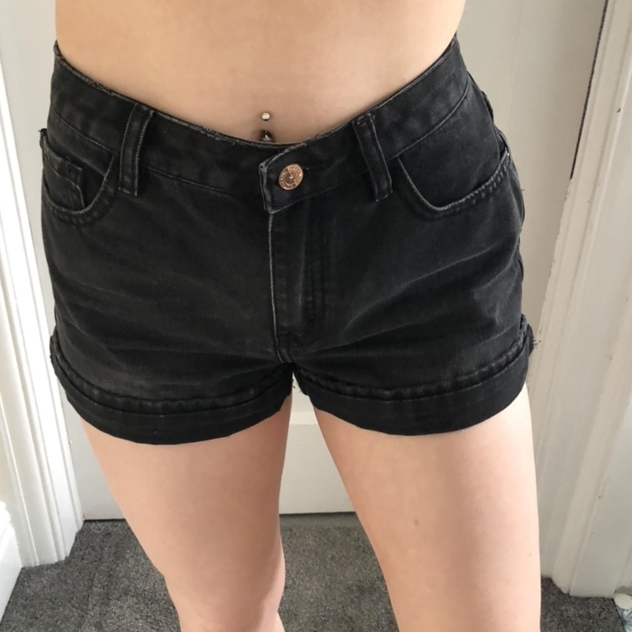 New Look black denim boyfriend style shorts can be... Depop