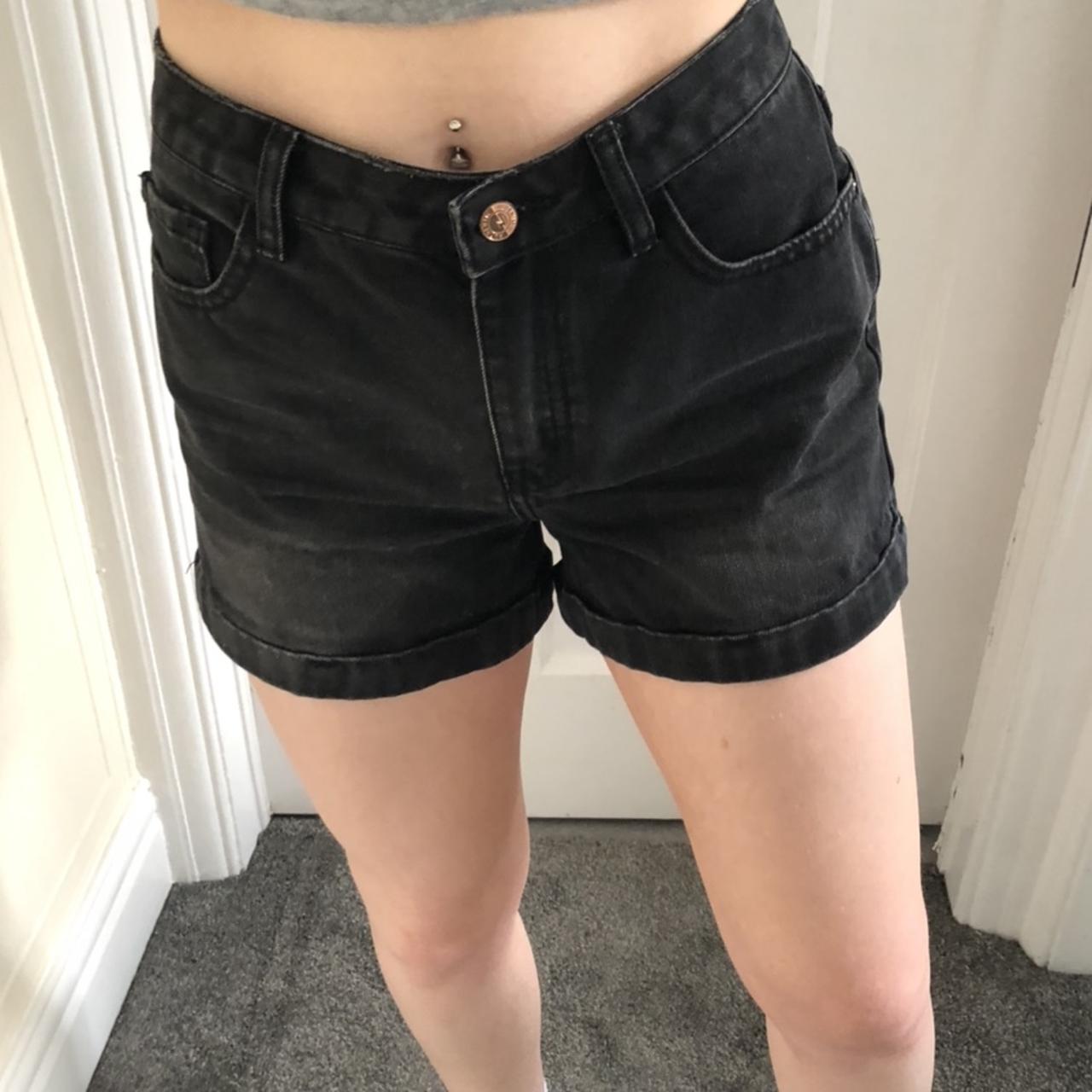 New Look black denim boyfriend style shorts can be... Depop