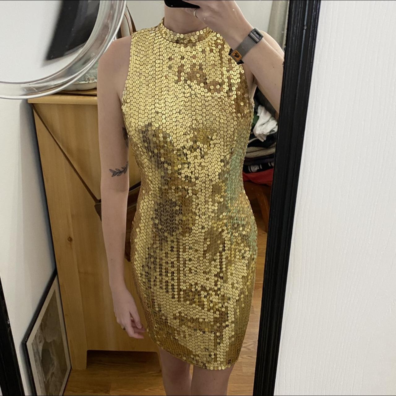 Gold sequin dress perfect for NYE and very