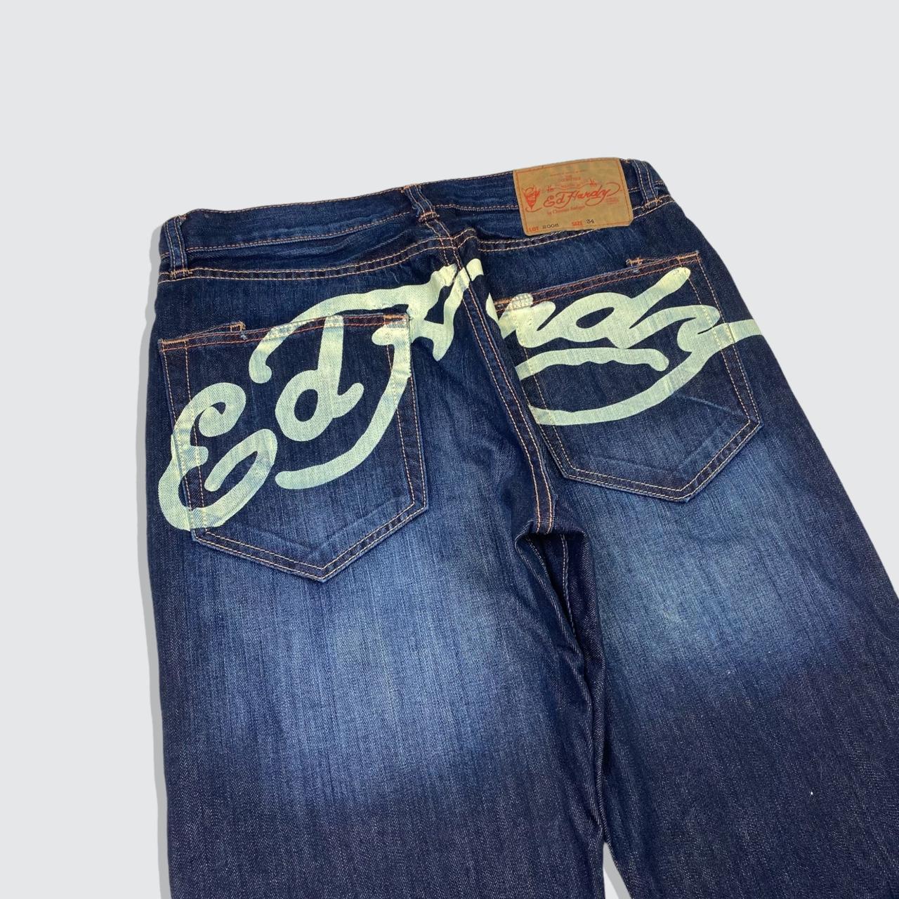 Ed Hardy Spell Out Baggy Jeans With Embroidery To... - Depop