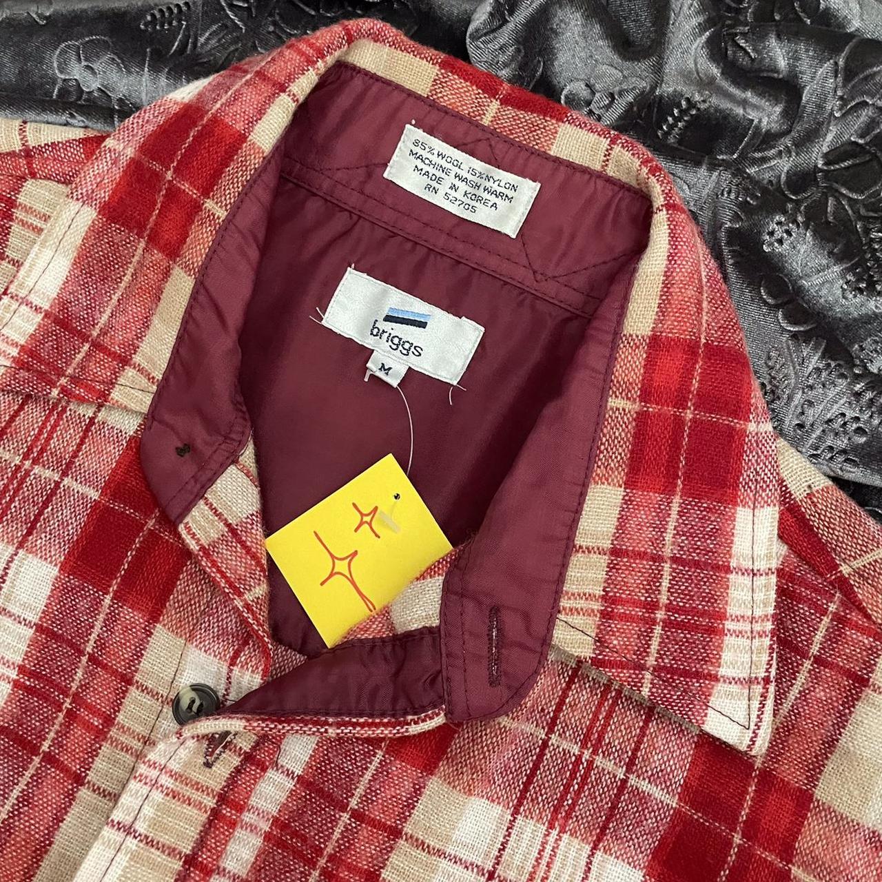 American Vintage Men's Red and Cream Shirt | Depop