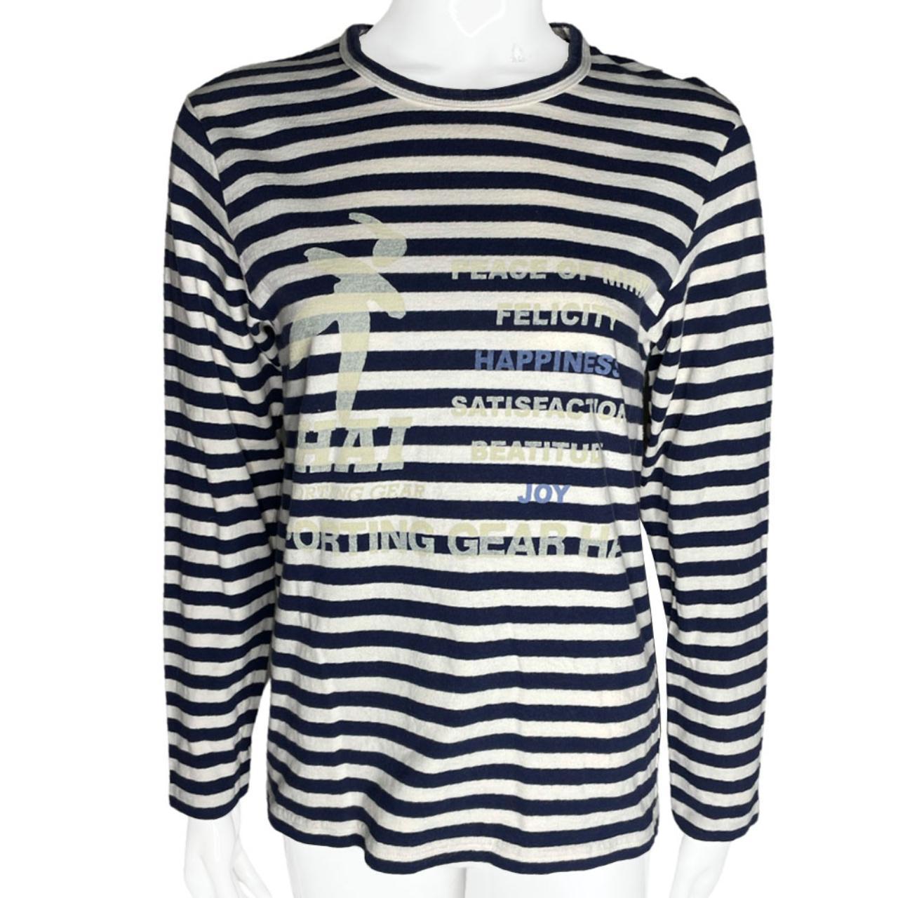 ISSEY MIYAKE HAI SPORTING GEAR LONG SLEEVE STRIPED... - Depop