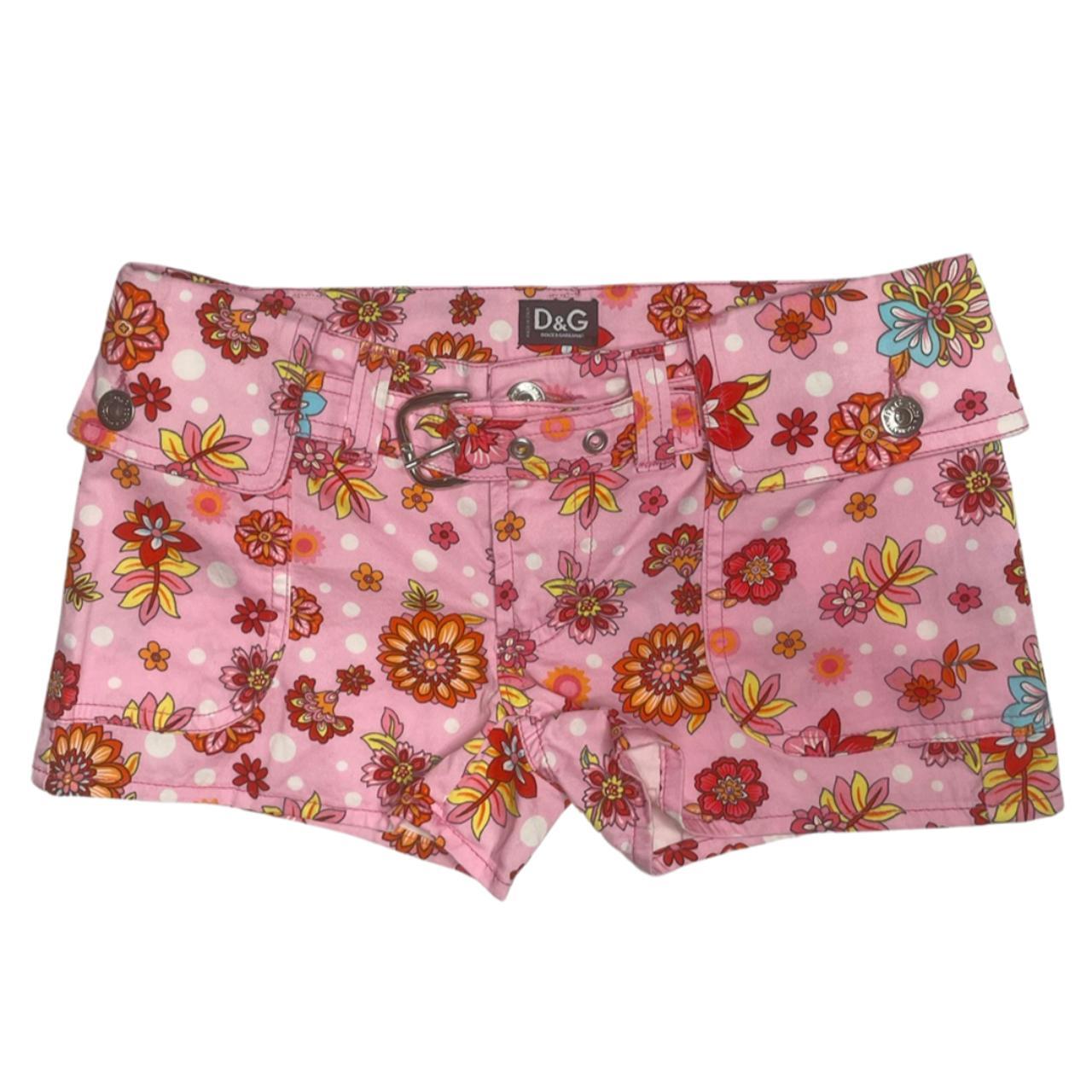 DOLCE & GABBANA PINK FLORAL SHORTS D&G PINK FLORAL... - Depop