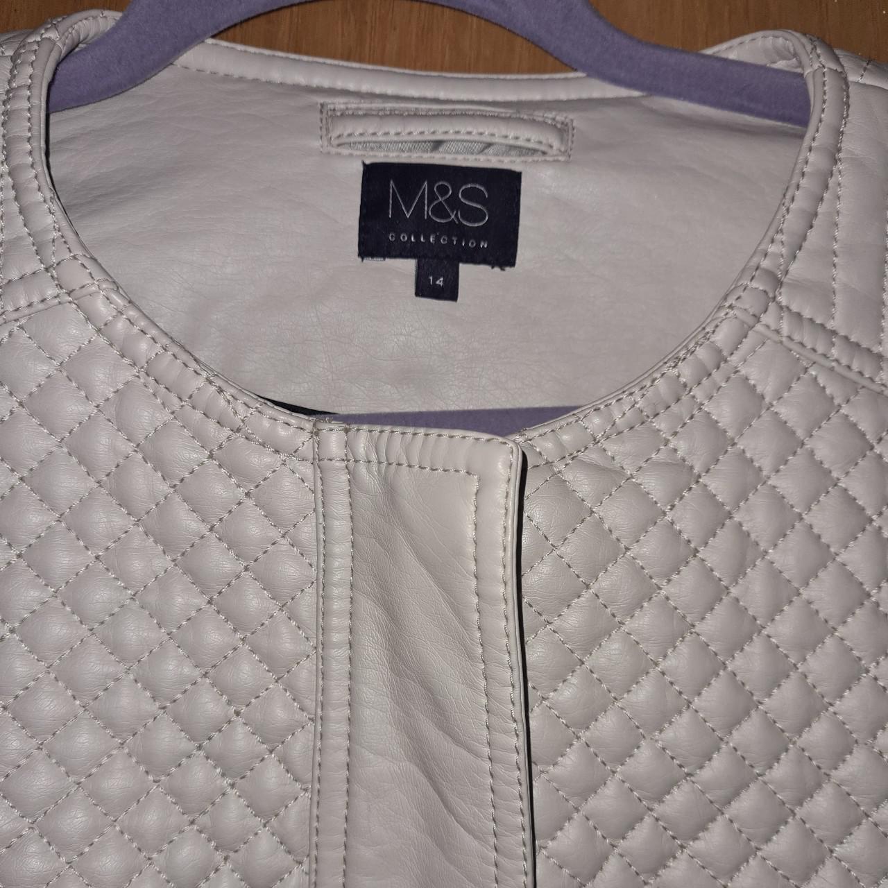 Marks and Spencer Quilted Leather jacket Light... Depop
