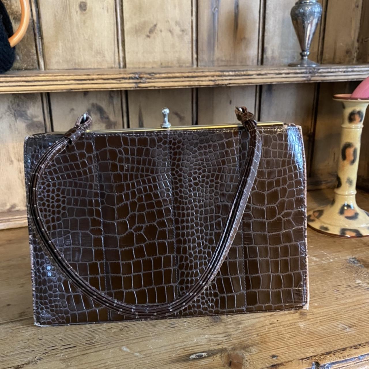 Vintage croc print handbag - Depop
