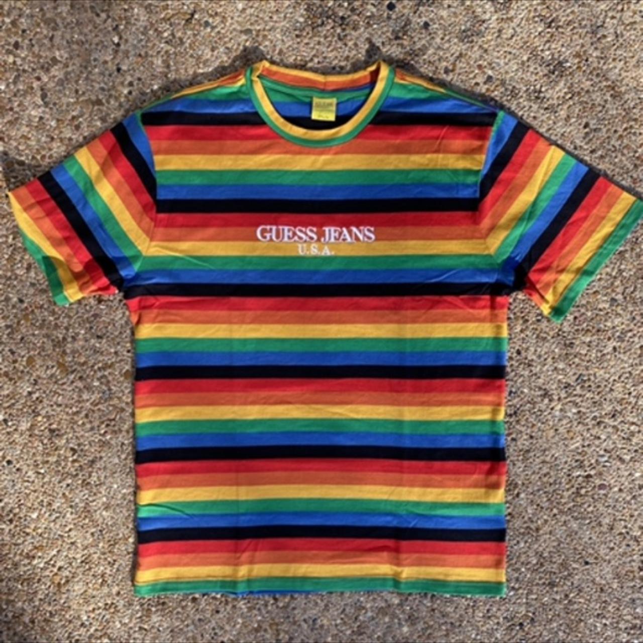 Guess farmers shops market rainbow shirt