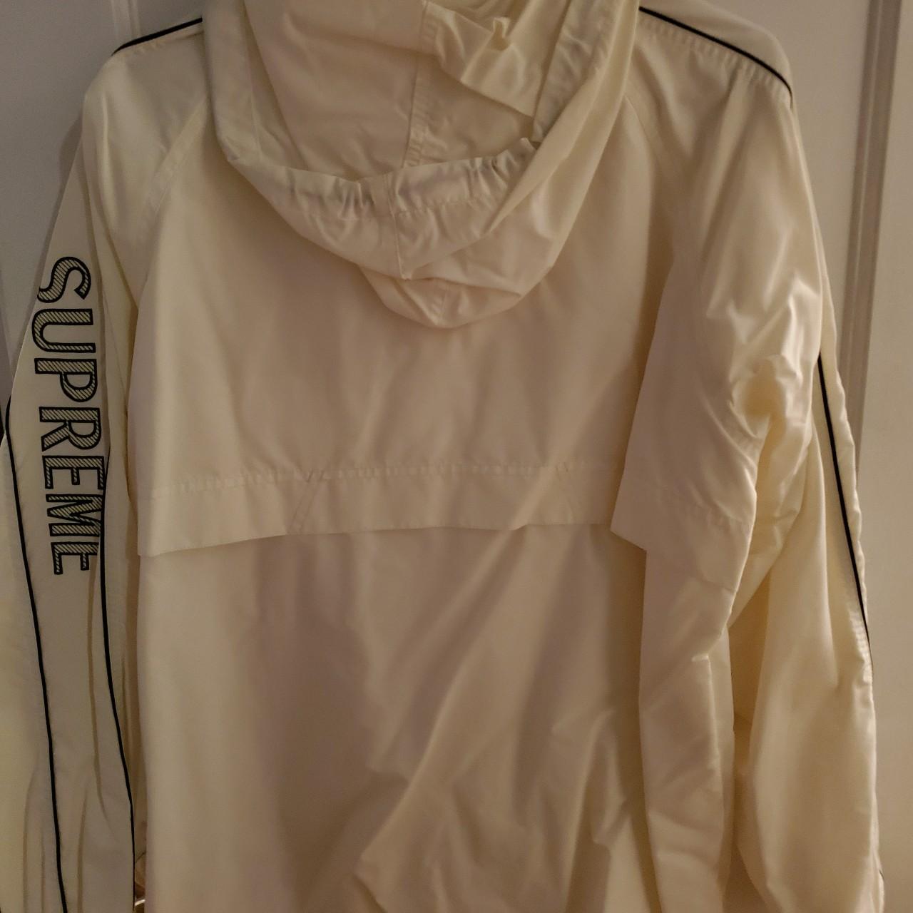 Supreme Striped logo windbreaker Cream. Size medium....