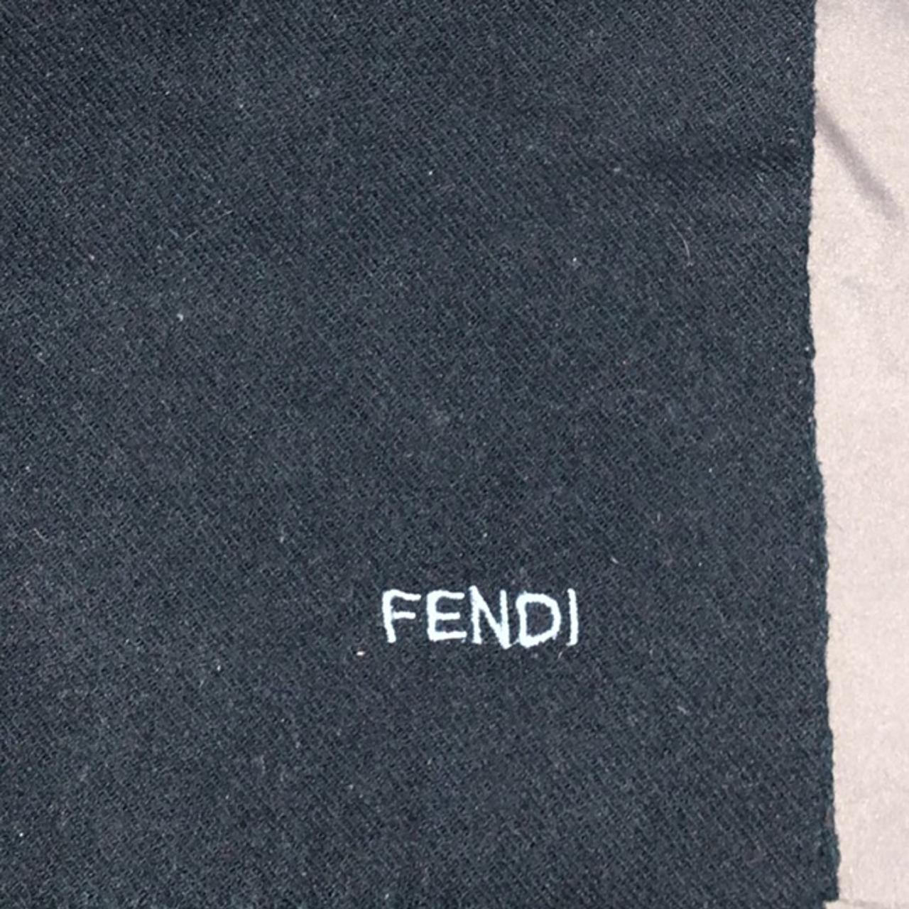 Black used vintage fendi scarf - Depop