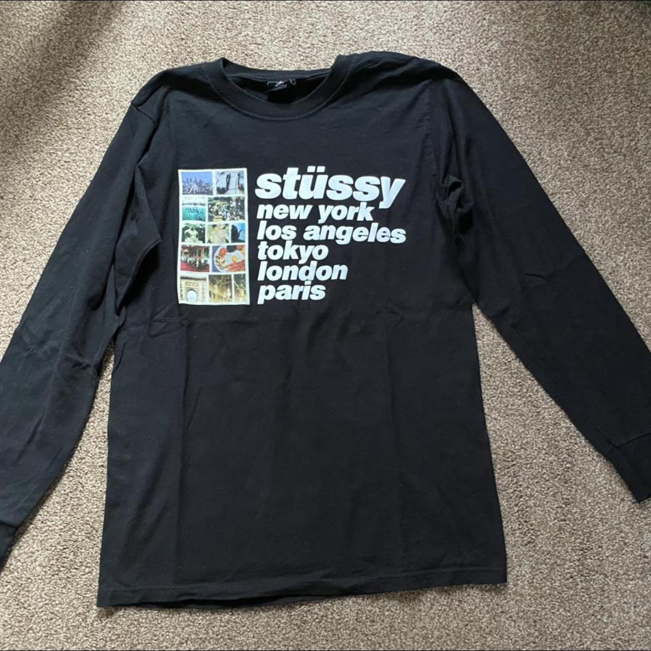stussy italic collage tee