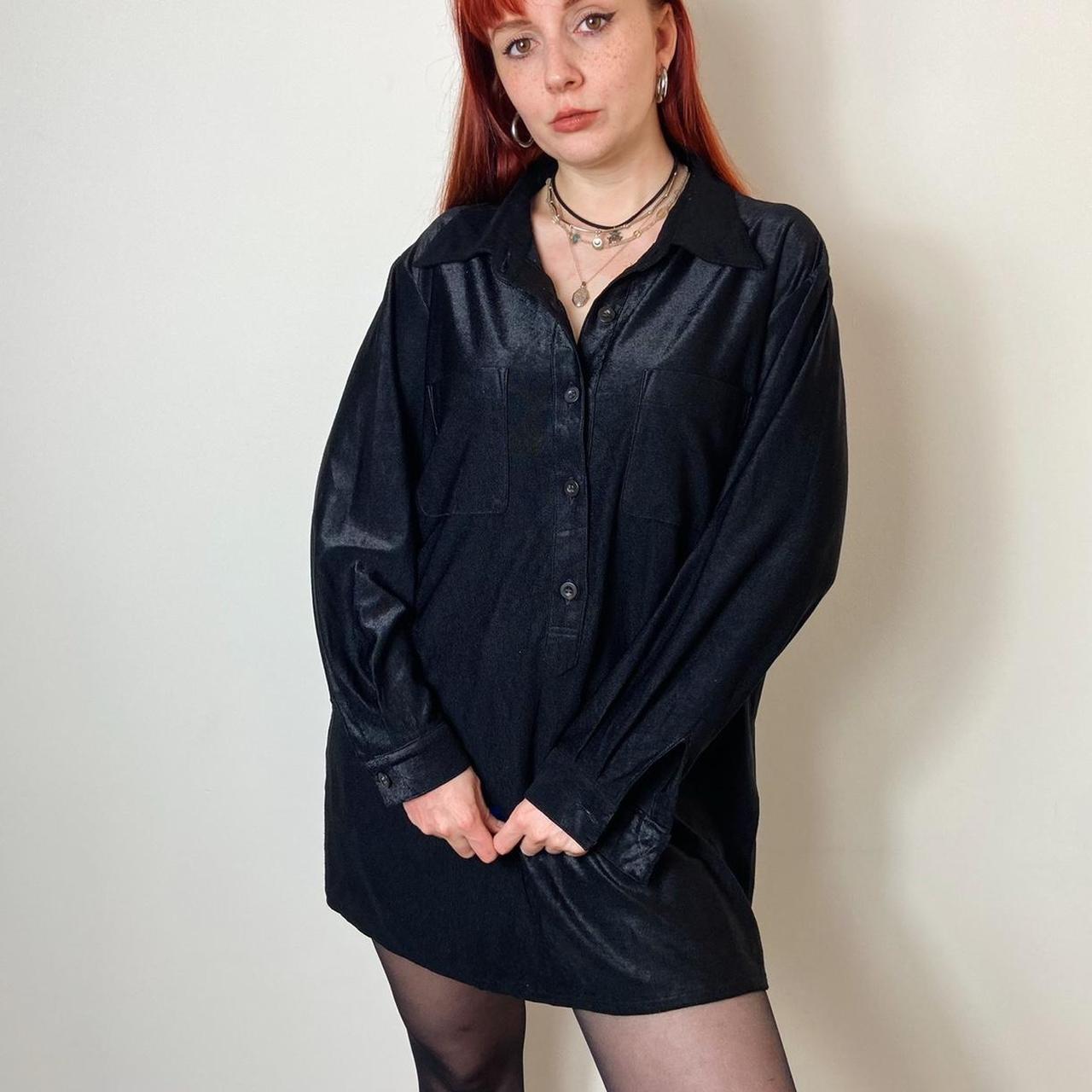 vintage-90-s-black-blouse-coated-material-size-depop